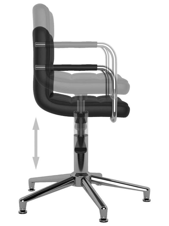 Rotating Chair Visitor with Arms in Black Color 48x47x74cm 4pcs