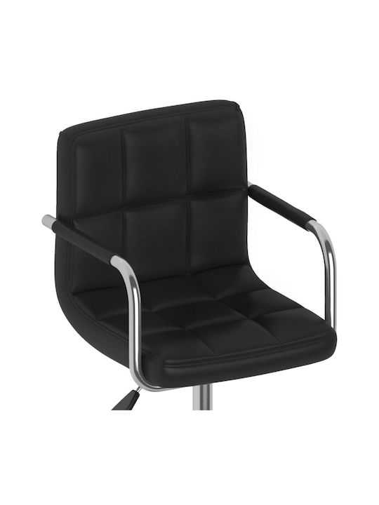 Rotating Chair Visitor with Arms in Black Color 48x47x74cm 4pcs