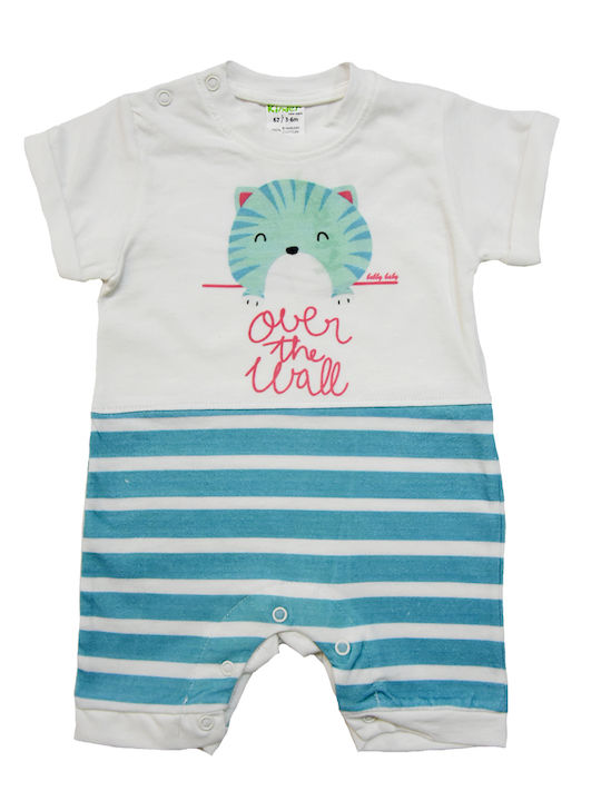 Baby Shorts "Tiger" Ecru/Turquoise