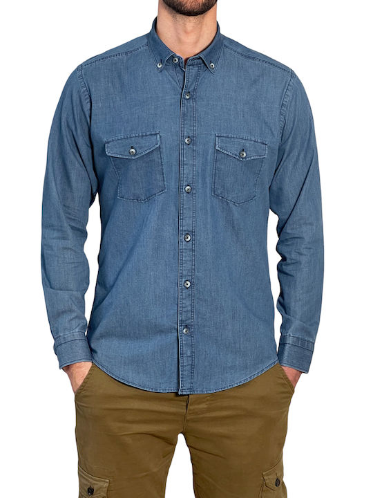 Men's shirt JUAN - Jeans Blue