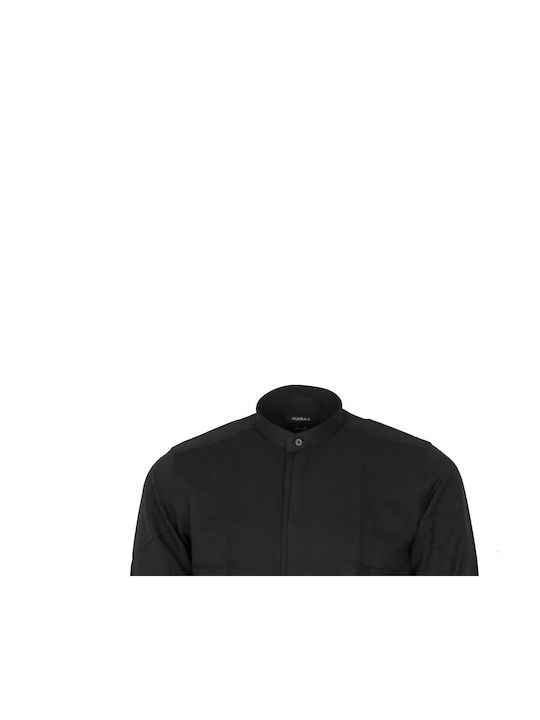 das & dot 21615 23603 SLIM Men's Mao Black Shirt