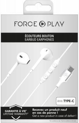 Force Play Слушалки Безжични Стерео с жак USB-C Бял