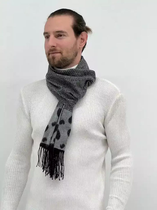 Men's Grey Scarf With Details