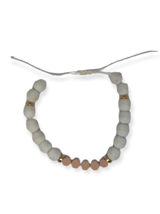 Women's Bracelet Ananna Semiprecious Hematite White