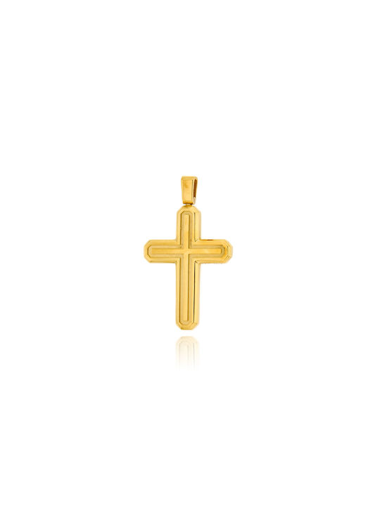 Taufkreuz Double Faced für Jungen Val΄Oro in Bicolor Gold K14 041042