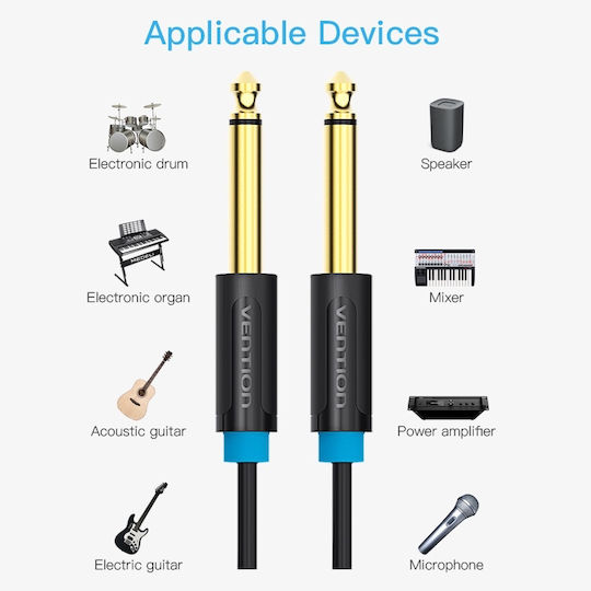 Vention Cable 6.3mm male - 6.3mm male 2m (BAABH)