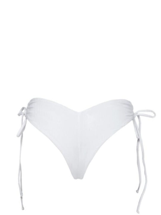 Bikini Brazil Cu Dantelă Alb
