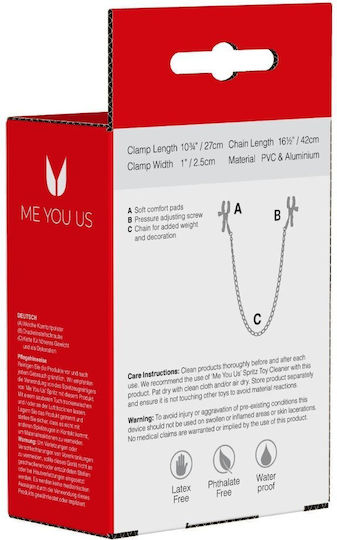 Me You Us Nipple Clamps in Silver Color