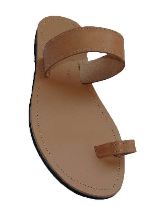 Leather sandal "HELLENIC MANUFACTURED ", handmade Color natural