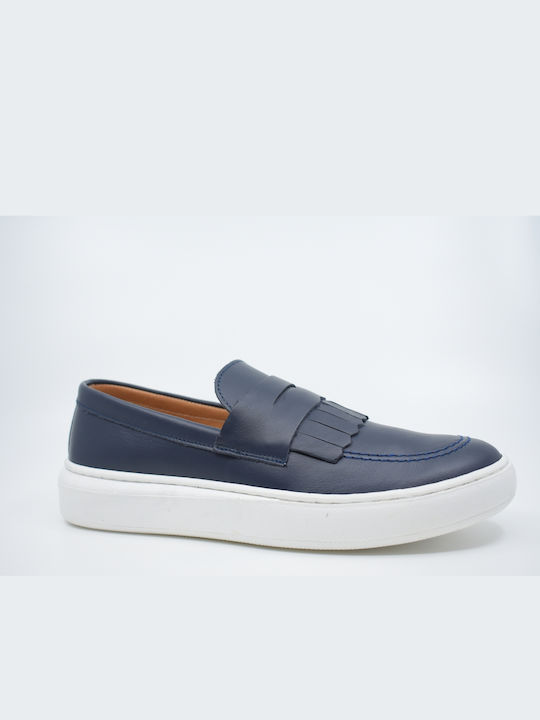 il mio Herren Leder-Slipper blau 665 Navy