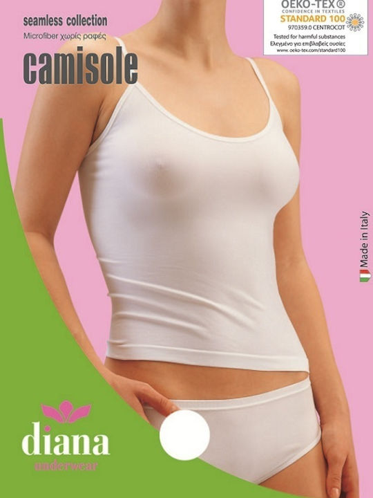 DIANA - 30018 Camisol elastic cu talie subțire, fără cusături, alb