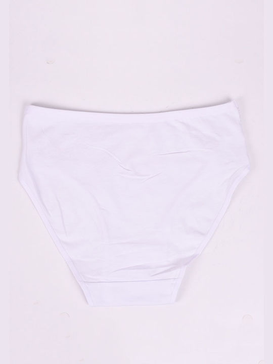 Plus size women's high-waisted briefs white White