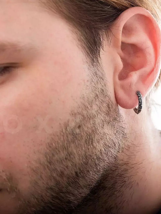Oxzen Men's Earrings Hoops made of Steel Gold Plated