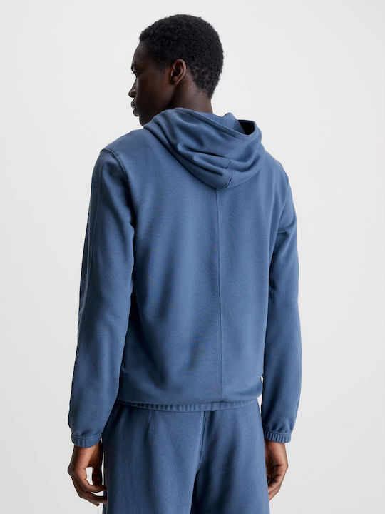 Calvin Klein Herren Sweatshirt mit Kapuze und Taschen Blau