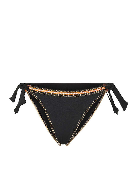 Sima Santany Bikini Slip με Κορδονάκια Μαύρο