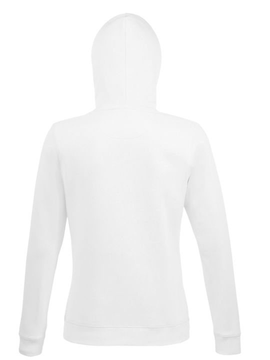 Women's Hooded Sweatshirt with Hood and Pockets White