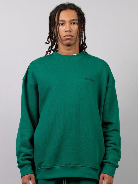 Men's I'am Brian Oversized crewneck sweatshirt with print - Green