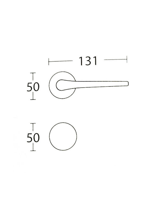 Rosetta Knopf N1505 Mattschwarz 131mm Stück links für Haustür