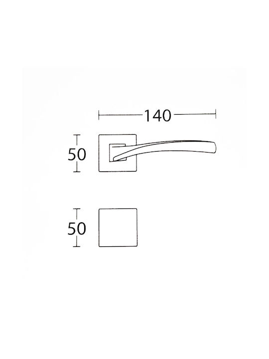 Rosetta Knob N1145 Nickel matt 140mm Piece Right for Front Door