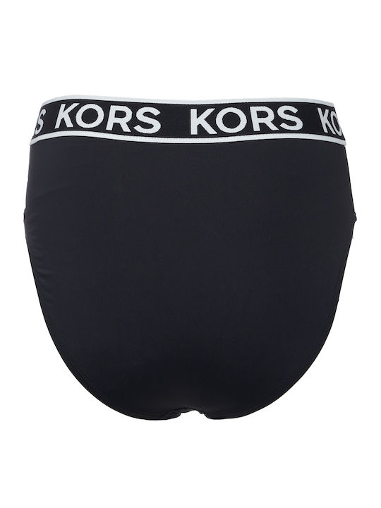 Michael Kors Bikini Alunecare Talie înaltă Negru