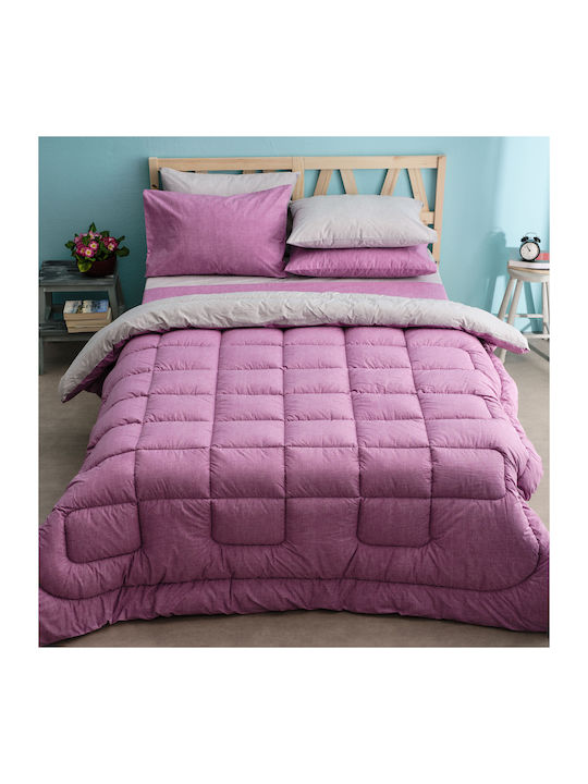 Charalambidis Textiles Sheet Sets Queen 220x260cm. Solid Fuchsia 4pcs