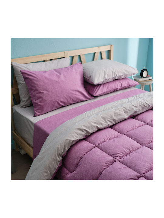 Charalambidis Textiles Sheet Sets Queen 220x260cm. Solid Fuchsia 4pcs