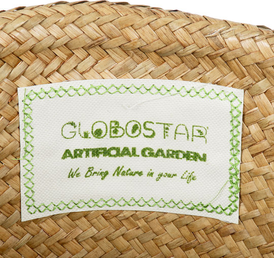 GloboStar Саксия Слама Бежов Със стойка 26x26x26εκ.