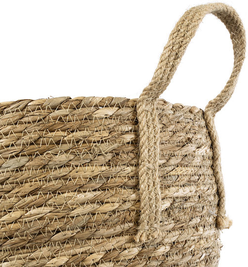 GloboStar PAROS Übertopf Korbweide Beige 29x29x25εκ.