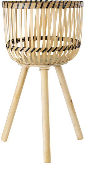 GloboStar Artificial Garden Folegandros Planter Wicker Beige with Stand 32x32x59cm.