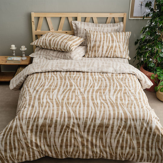 Charalambidis Textiles Safari Покривало Кингсайз Кафяв 220x230см