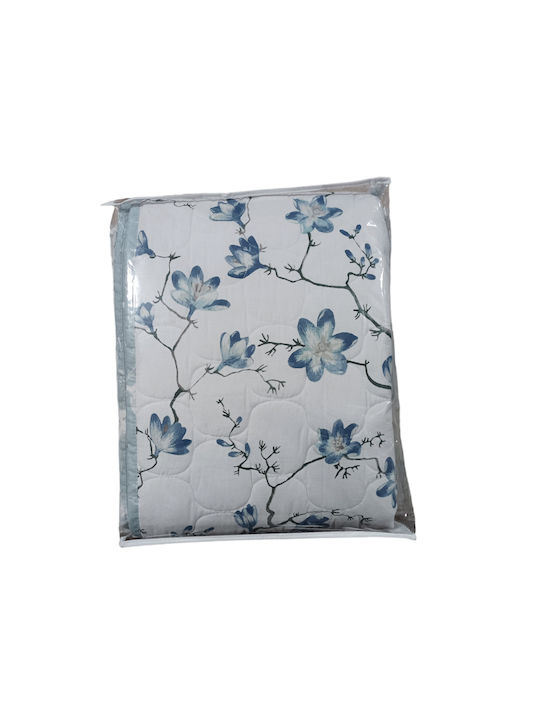 Charalambidis Textiles Almond tree Coverlet Single from Cotton & Polyester Light Blue 160x230cm