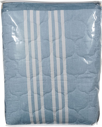 Charalambidis Textiles Компас Покривало Кингсайз от Памук & Полиестер Син 220x230см