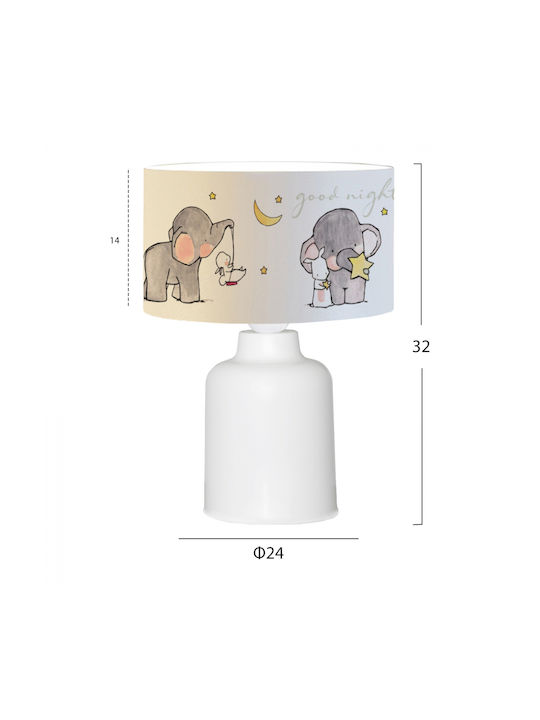 HomeMarkt Παιδικό Φωτιστικό Πορτατίφ Cute Animals Λευκό 24x24x32εκ.