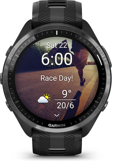 Garmin Forerunner 965 Titanium 47mm Waterproof Smartwatch with Heart Rate Monitor (Black/Powder Grey)