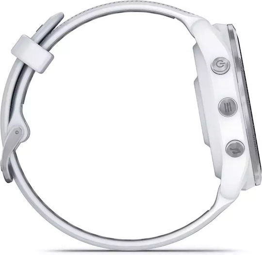 Garmin Forerunner 965 Titanium 47mm Αδιάβροχο Smartwatch με Παλμογράφο (Whitestone/Powder Grey)