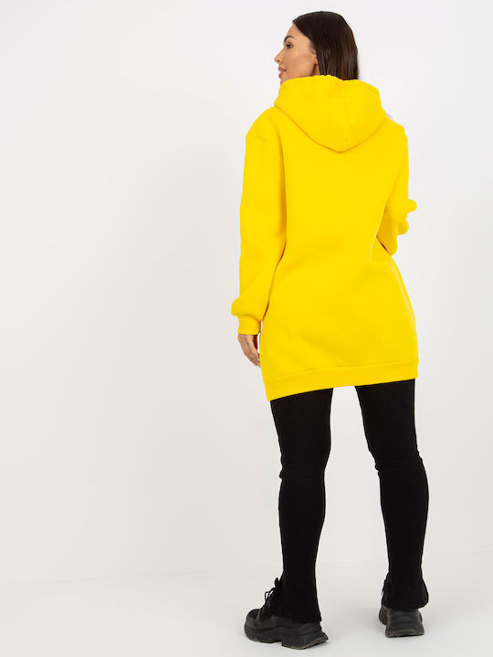 Fancy Women's Long Hooded Sweatshirt Yellow