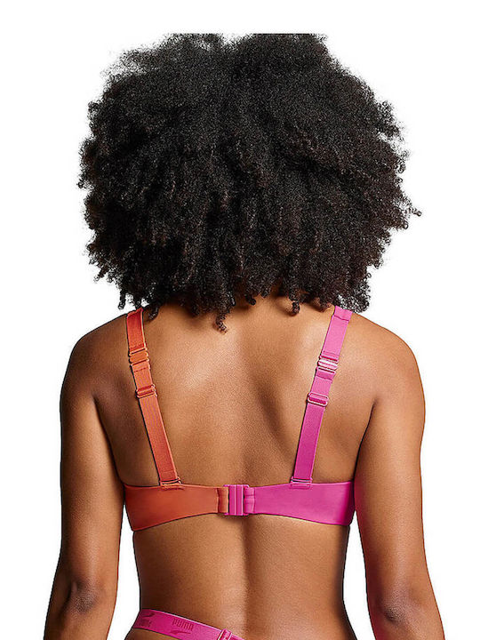 Puma Triangle Bikini Top with Adjustable Straps Pink