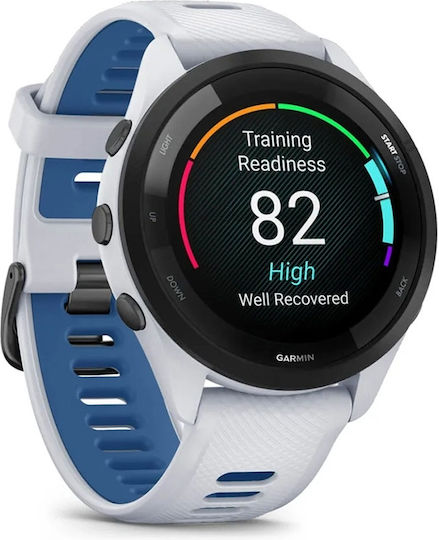 Garmin Forerunner 265 46mm Waterproof Smartwatch with Heart Rate Monitor (Whitestone/Tidal Blue)