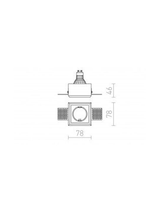Rendl Light Studio Φωτιστικό Οροφής Γύψος QUO SQ I Rendl Τετράγωνο Γύψινο Χωνευτό Σποτ με Ντουί GU10 Λευκό 1τμχ