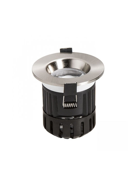 Rendl Light Studio Corp Rotund Metalic Spot Încorporat cu LED Integrat și Lumină Alb Cald Alb 1buc