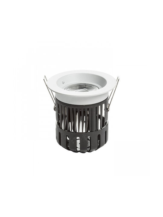 Rendl Light Studio Corp Rotund Metalic Spot Încorporat cu LED Integrat și Lumină Alb Cald Alb 1buc