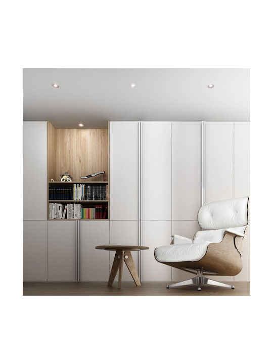 Rendl Light Studio Σώμα Στρογγυλό Μεταλλικό Χωνευτό Σποτ με Ενσωματωμένο LED και Θερμό Λευκό Φως Λευκό 1τμχ