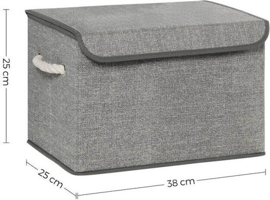Songmics Fabric Storage Box with Lid Gray 38x25x25cm 3pcs