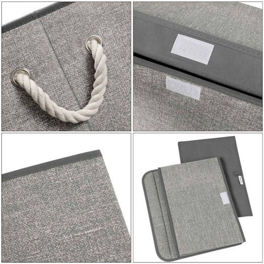 Songmics Fabric Storage Box with Lid Gray 38x25x25cm 3pcs