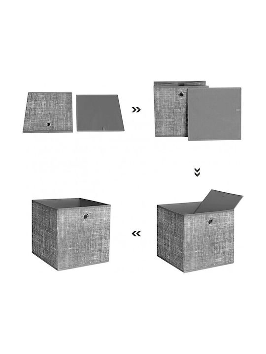 Songmics Fabric Storage Box with Lid Gray 30x30x30cm 6pcs