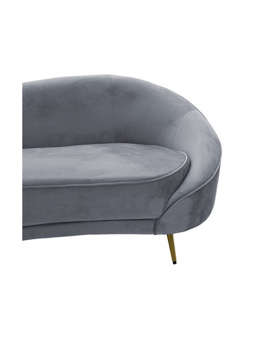 Amora Cu trei locuri Canapea Catifea Gray / Gold 180x81x77cm.