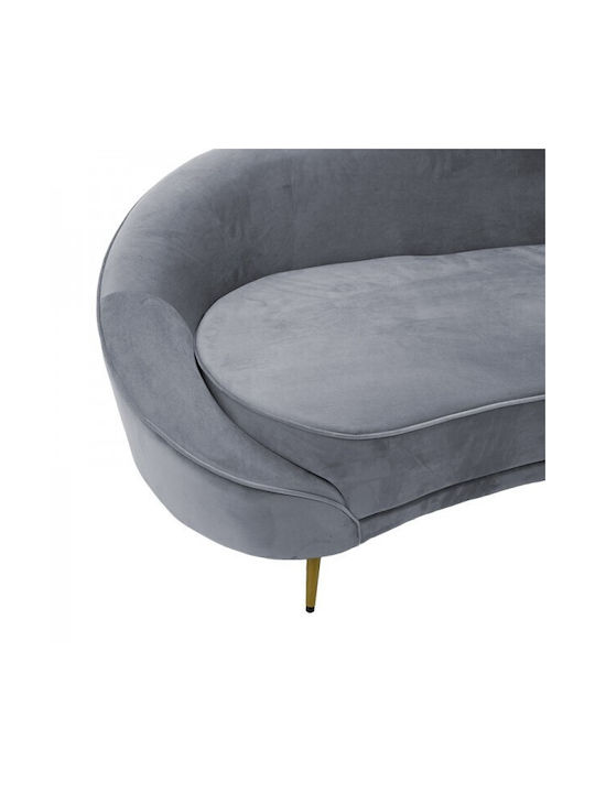 Amora Cu trei locuri Canapea Catifea Gray / Gold 180x81x77cm.