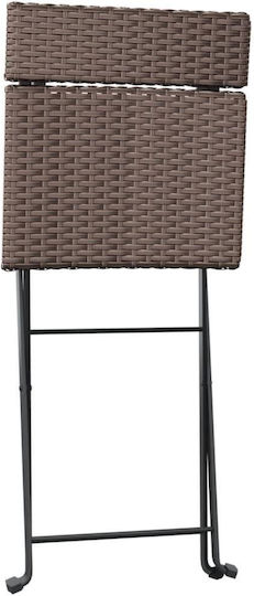 Outdoor-Sessel Metallisch Braun 2Stück 40x45x79εκ.
