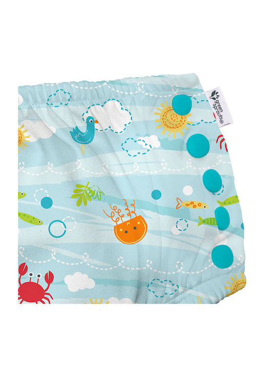 Swimwear - diaper GREEN SPROUTS Eco Snap Swim Diaper Light Aqua Sea Friends GS-701058-616