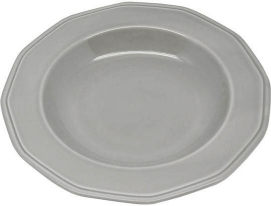 Ankor Premium Classic Farfurie adâncă din Porțelan Gri cu Diametru 23cm